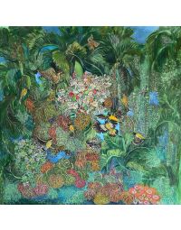 "Profusion" by Chaitali De Chanda is a bold and expressive acrylic painting symbolizing abundance and vitality. With vibrant green tones and a contemporary art style, it is a statement piece for modern interiors and art lovers.