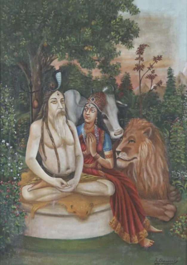 Shiva Durga at Kailasa